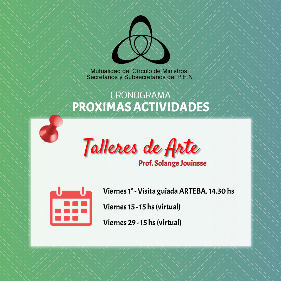 Cronograma de Próximas Actividades - Talleres de Arte